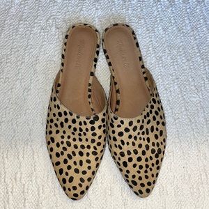 Madewell “Remi” Pointed Toe Mule Leopard Print